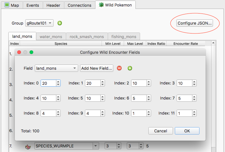 Configure JSON Window