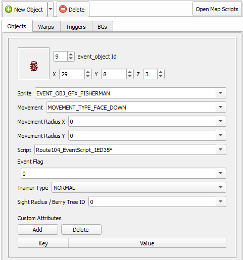 Object Event Properties